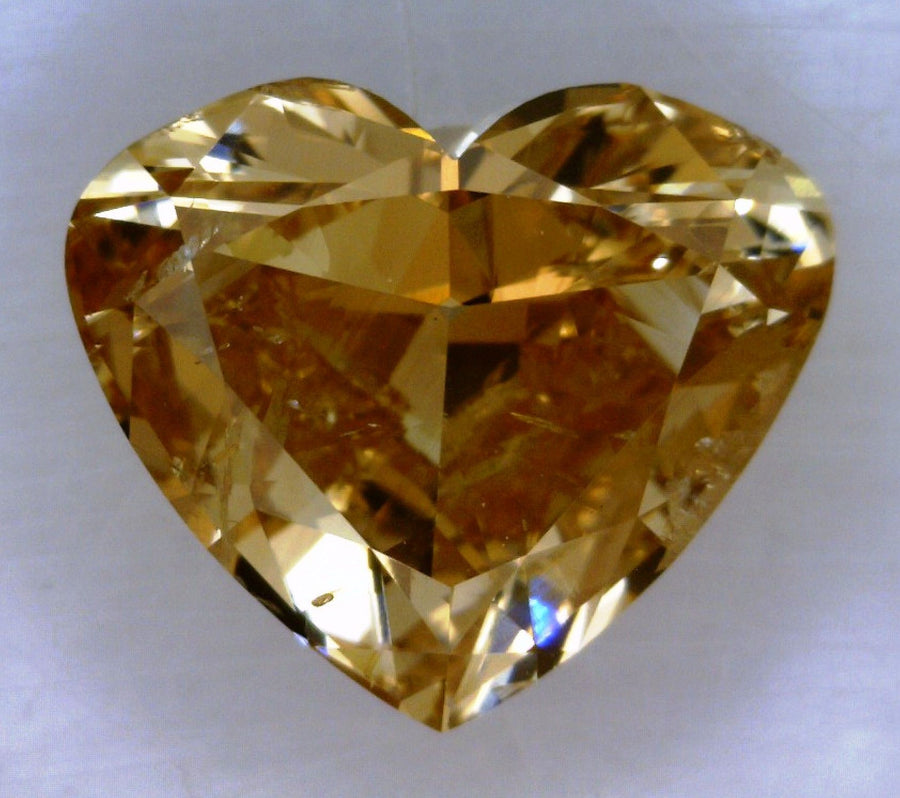 Heart Fancy Orange Brown Natural Diamond 1.04ct loose diamond