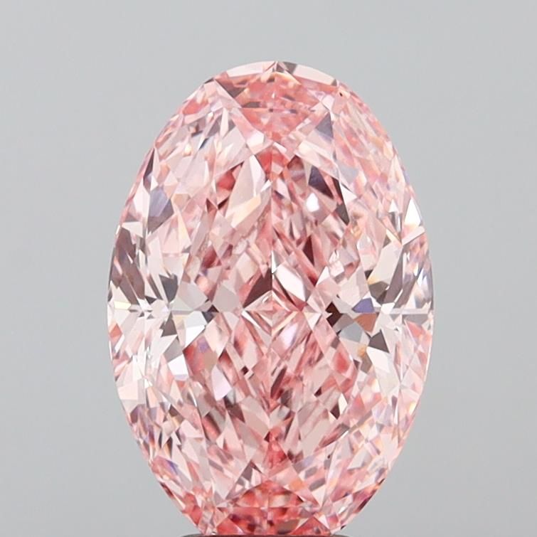 Oval Fancy Vivid Pink Lab-grown Diamond 5.08ct VVS2 loose diamond