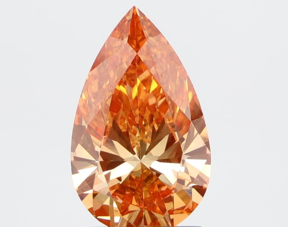 Pear Fancy Orange Lab-grown Diamond 2.02ct VS2 loose diamond
