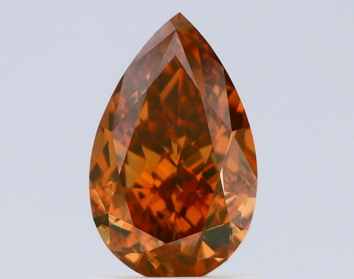 Pear Fancy Deep Brown Orange Natural Diamond 1.51ct VS2 loose diamond