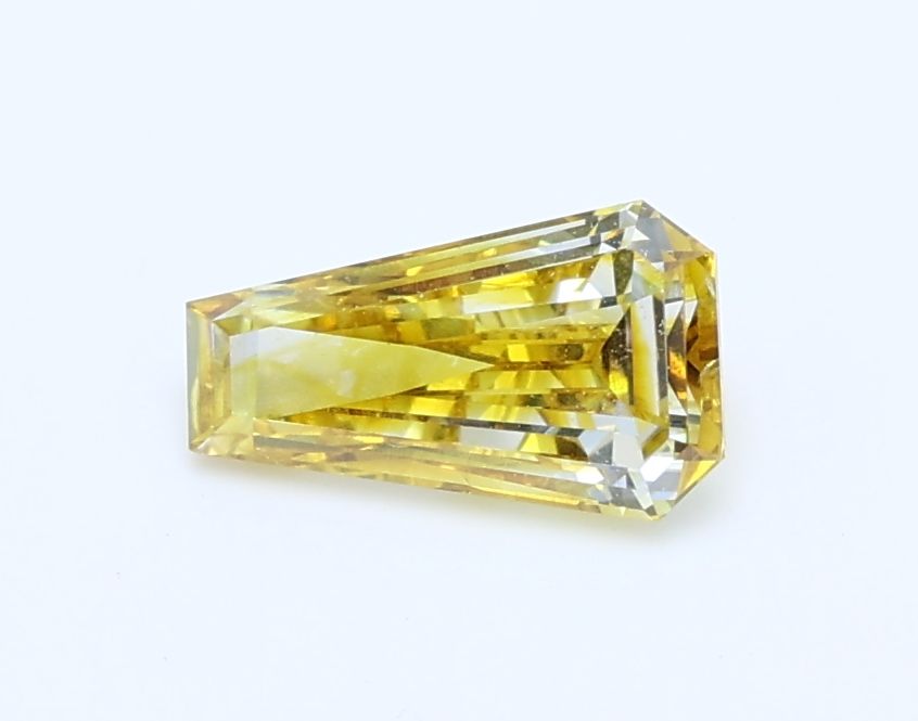 Trapezoid Fancy Vivid Yellow Natural Diamond 0.59ct SI2 loose diamond