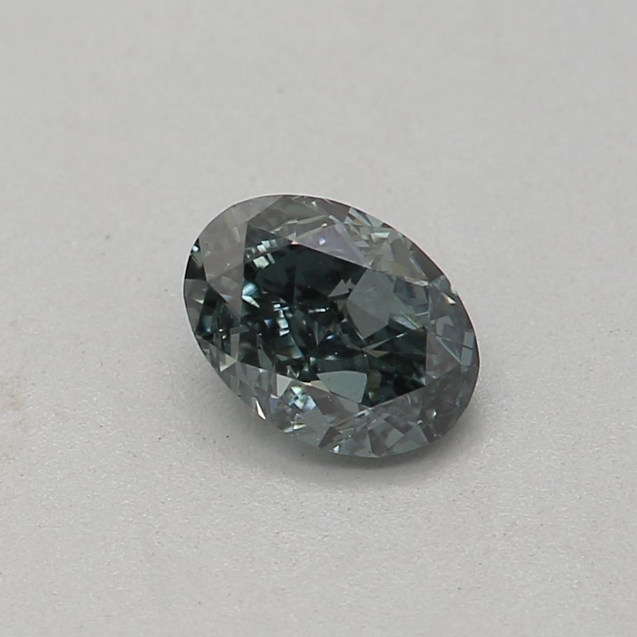 Oval Fancy Dark Gray Green Natural Diamond 0.27ct SI1 loose diamond