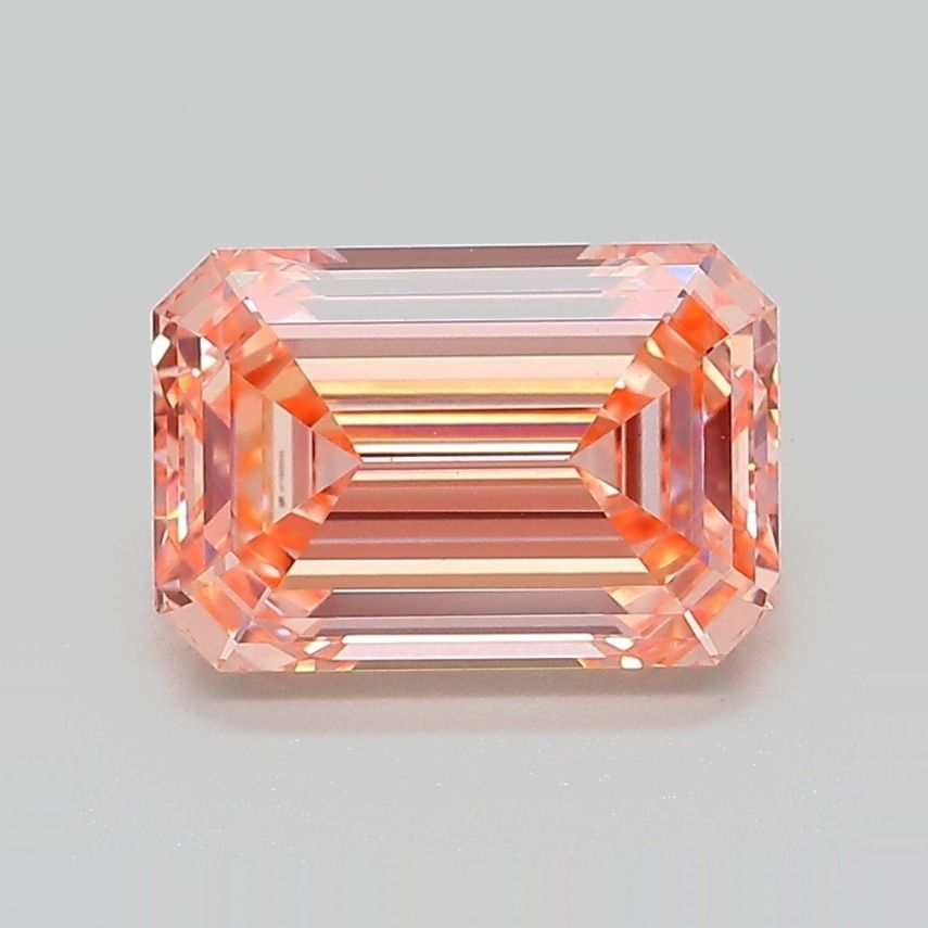 Emerald Fancy Vivid Pink Orange Lab-grown Diamond 2.63ct VVS2 loose diamond