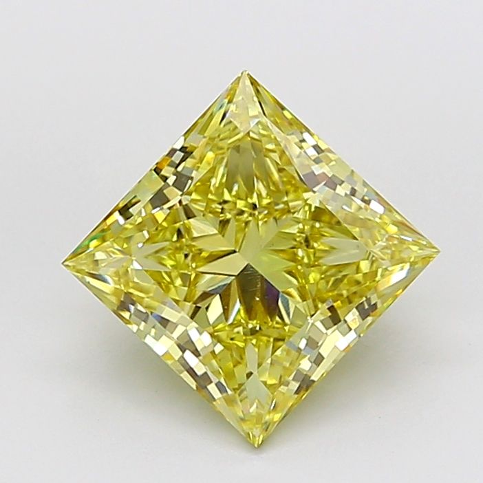 Princess Fancy Intense Yellow Lab-grown Diamond 4.03ct VS1 loose diamond