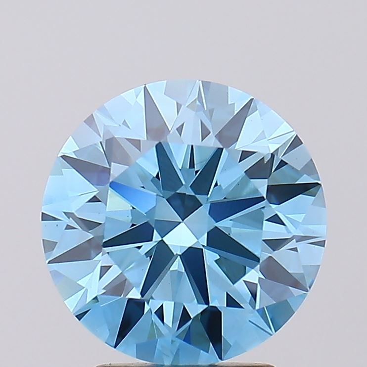 Round Fancy Vivid Blue Lab-grown Diamond 3ct VS1 loose diamond