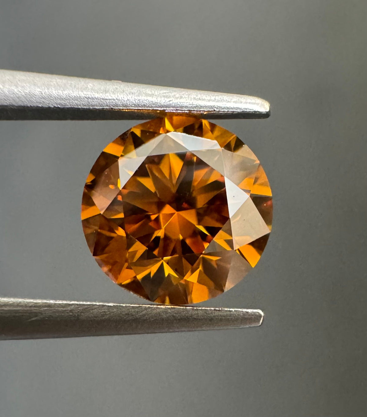 Round Fancy Deep Brownish Yellowish Orange Natural Diamond 0.61ct SI1 loose diamond