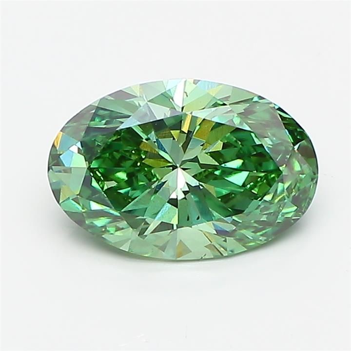 Oval Fancy Vivid Green Lab-grown Diamond 1.84ct VS1 loose diamond