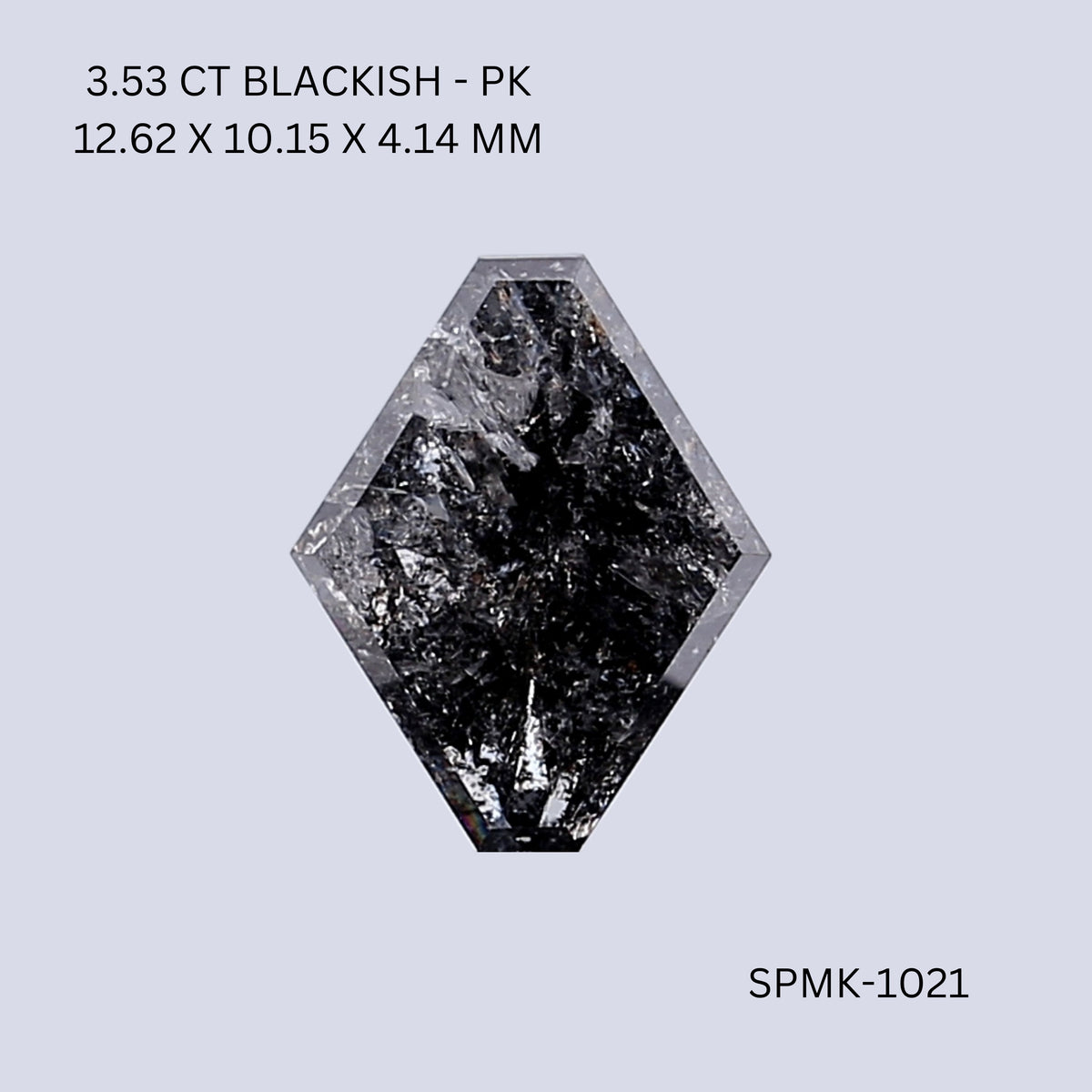 Lozenge Black Natural Diamond 3.53ct I1 loose diamond