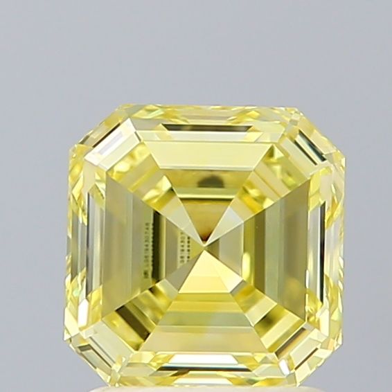 Square Emerald Fancy Yellow Lab-grown Diamond 1.5ct VVS2 loose diamond