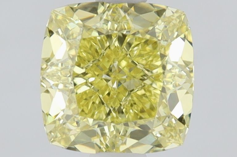 Cushion Fancy Intense Yellow Natural Diamond 0.85ct VS1 loose diamond