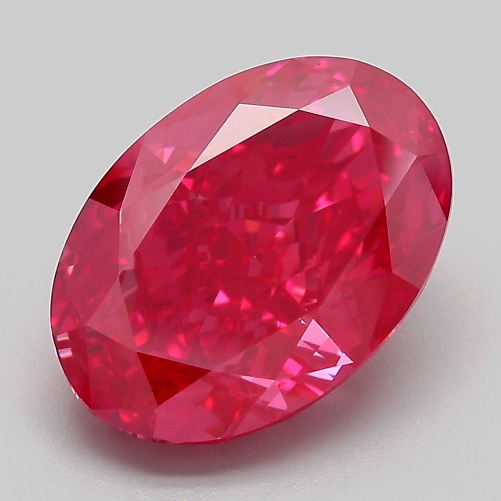 Oval Fancy Vivid Red Lab-grown Diamond 5.23ct VS1 loose diamond