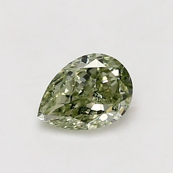Pear Fancy Yellow Green Natural Diamond 0.6ct SI2 loose diamond