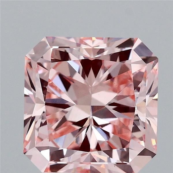 Square Radiant Fancy Intense Pink Lab-grown Diamond 3.16ct VS1 loose diamond