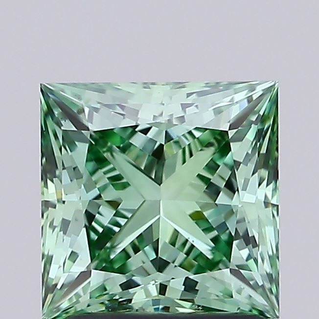 Princess Fancy Vivid Green Lab-grown Diamond 1.51ct VS1 loose diamond