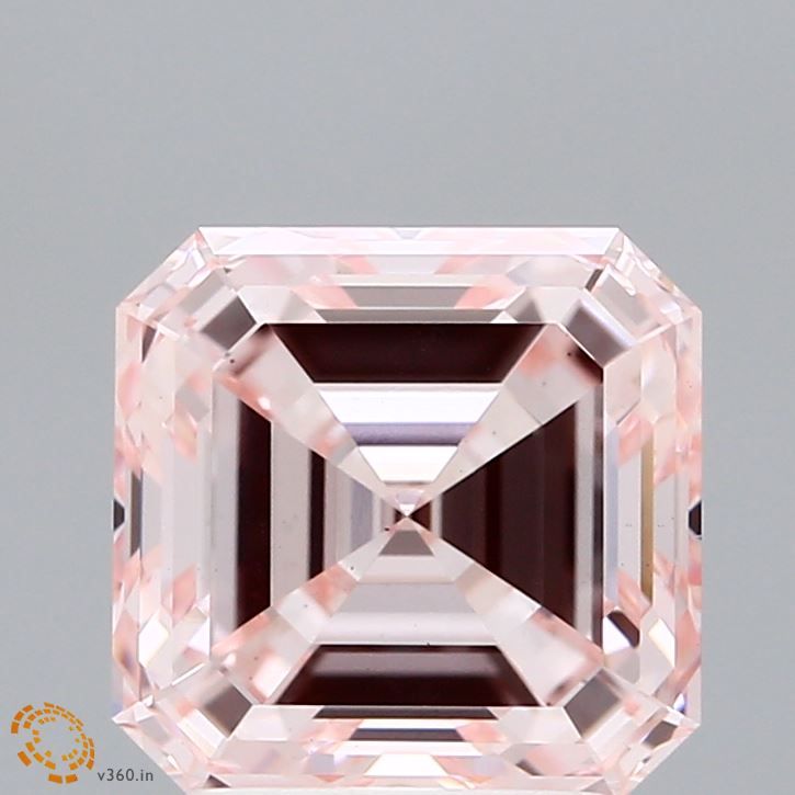 Square Emerald Fancy Intense Pink Lab-grown Diamond 3.14ct VS1 loose diamond