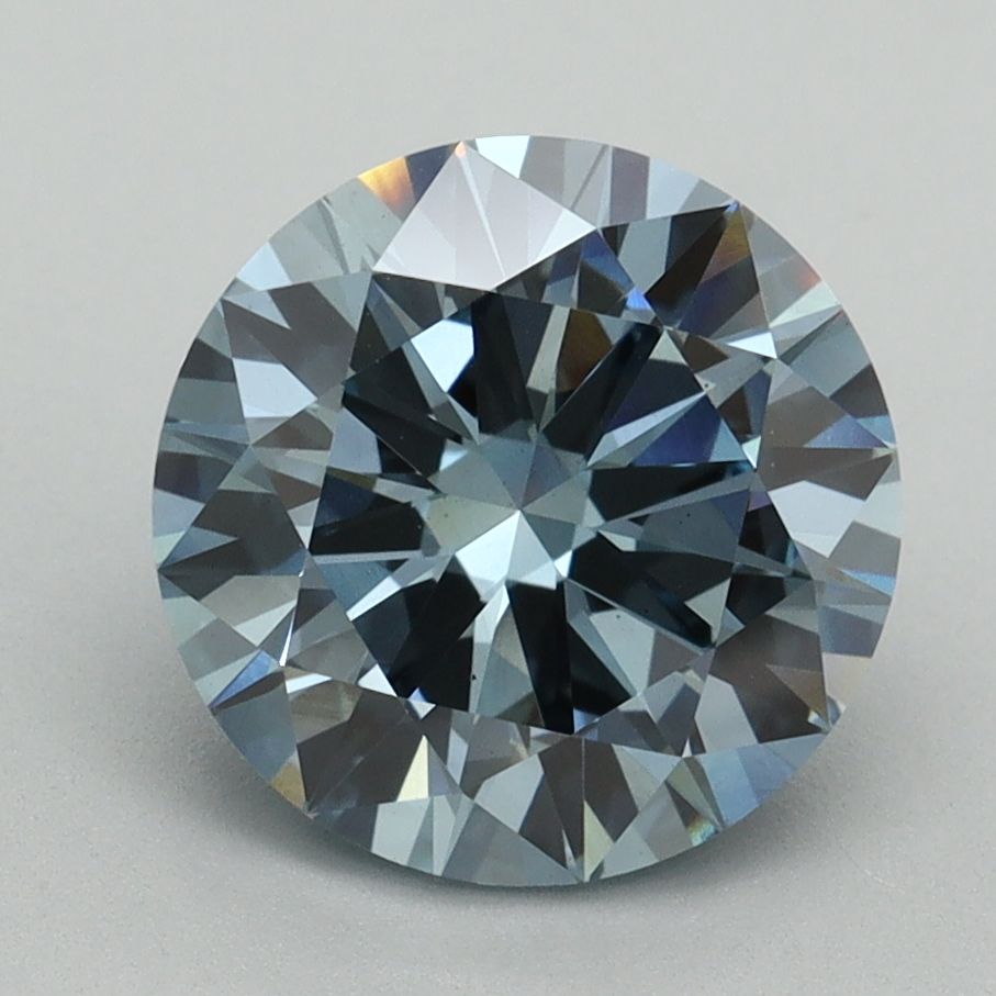 Round Fancy Vivid Blue Lab-grown Diamond 3ct VS1 loose diamond