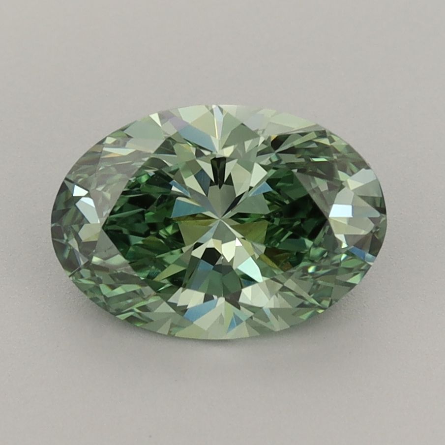 Oval Fancy Vivid Green Lab-grown Diamond 1.57ct VVS2 loose diamond