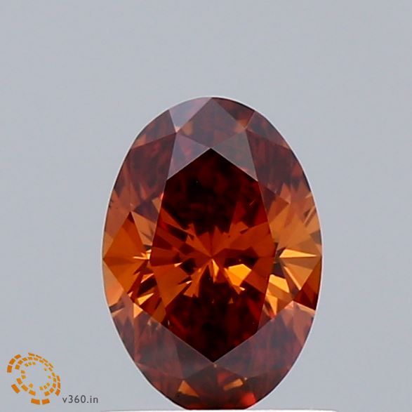 Oval Fancy Deep Orange Lab-grown Diamond 0.7ct VS1 loose diamond