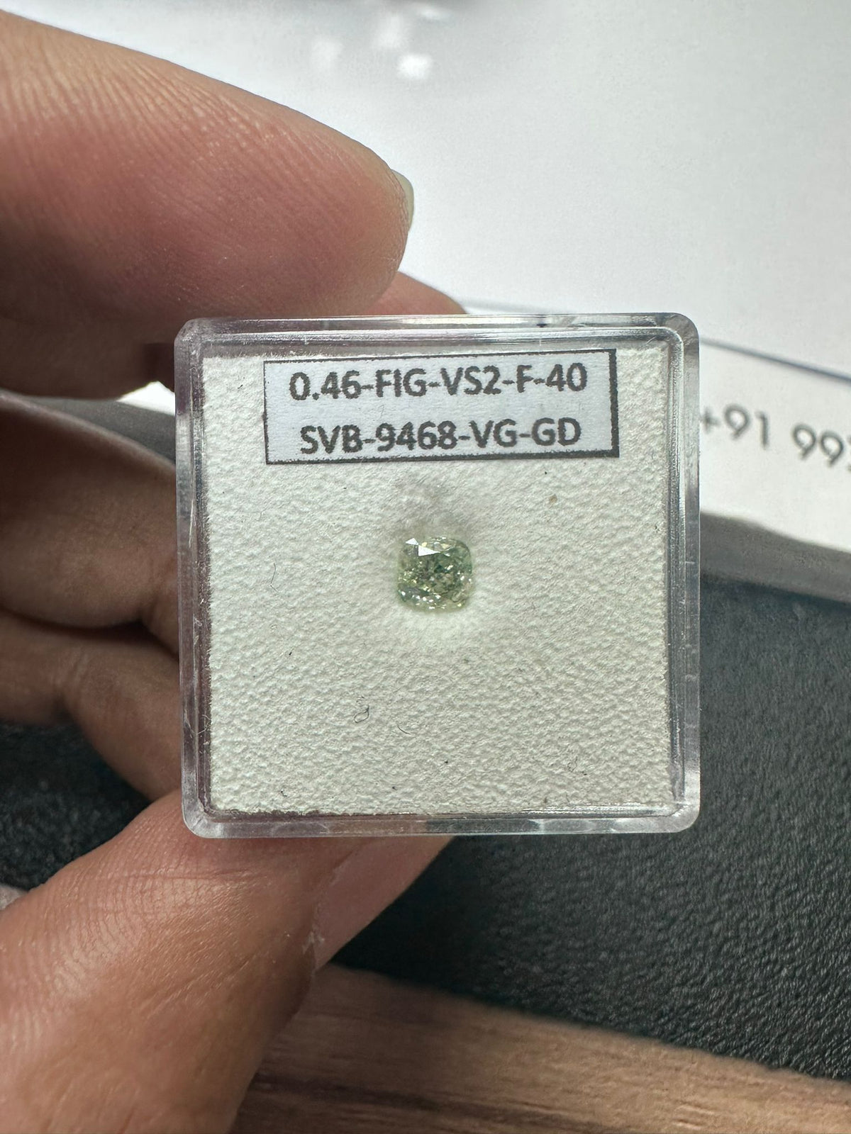 Cushion Fancy Intense Green Natural Diamond 0.46ct VS2 loose diamond