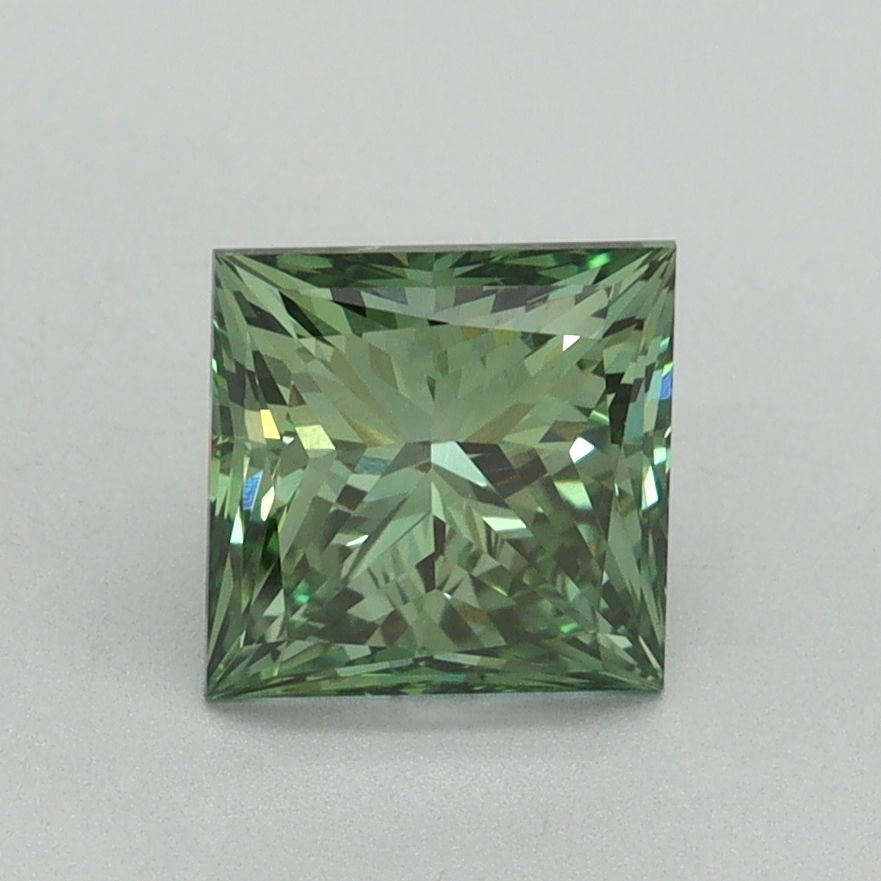 Princess Fancy Vivid Green Lab-grown Diamond 1.54ct VS1 loose diamond