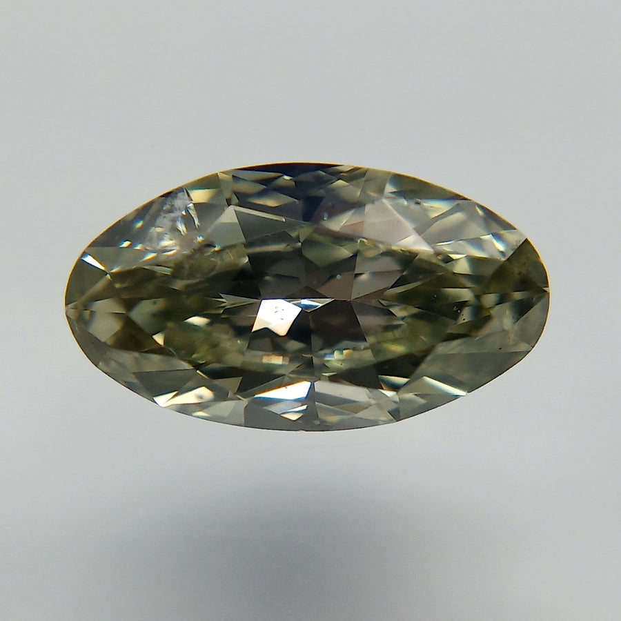 Oval Fancy Grayish Yellowish Green Natural Diamond 0.44ct loose diamond
