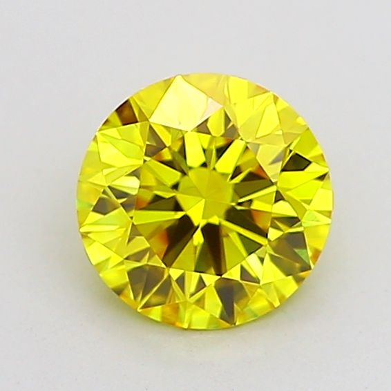 Round Fancy Vivid Yellow Lab-grown Diamond 1.22ct VS1 loose diamond