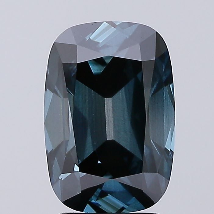 Cushion Fancy Intense Greenish Blue Lab-grown Diamond 3ct SI2 loose diamond