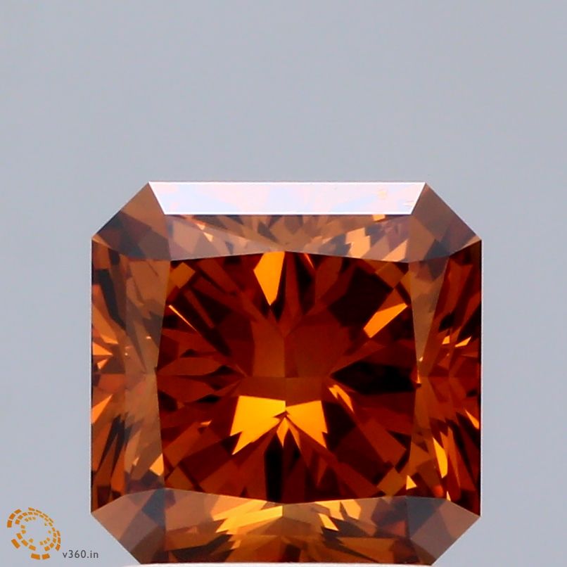 Square Radiant Fancy Vivid Orange Lab-grown Diamond 1.61ct VVS2 loose diamond