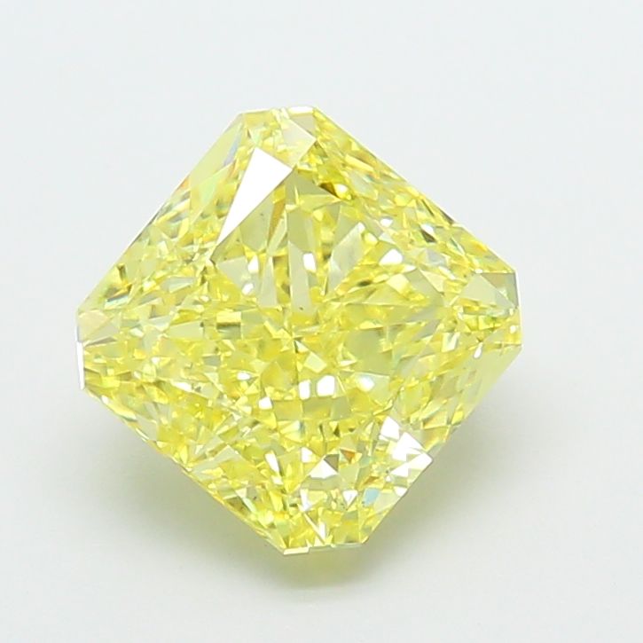 Square Radiant Fancy Intense Yellow Lab-grown Diamond 3.01ct VS1 loose diamond