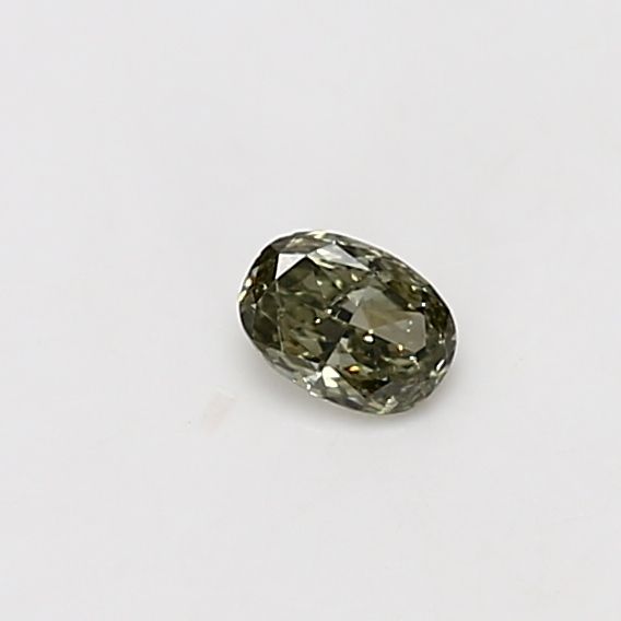 Oval Fancy Grayish Yellowish Green Natural Diamond 0.15ct I2 loose diamond