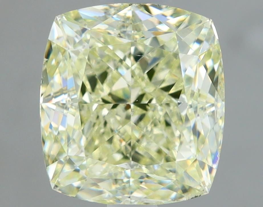 Cushion Light Greenish Yellow Natural Diamond 2ct SI1 loose diamond