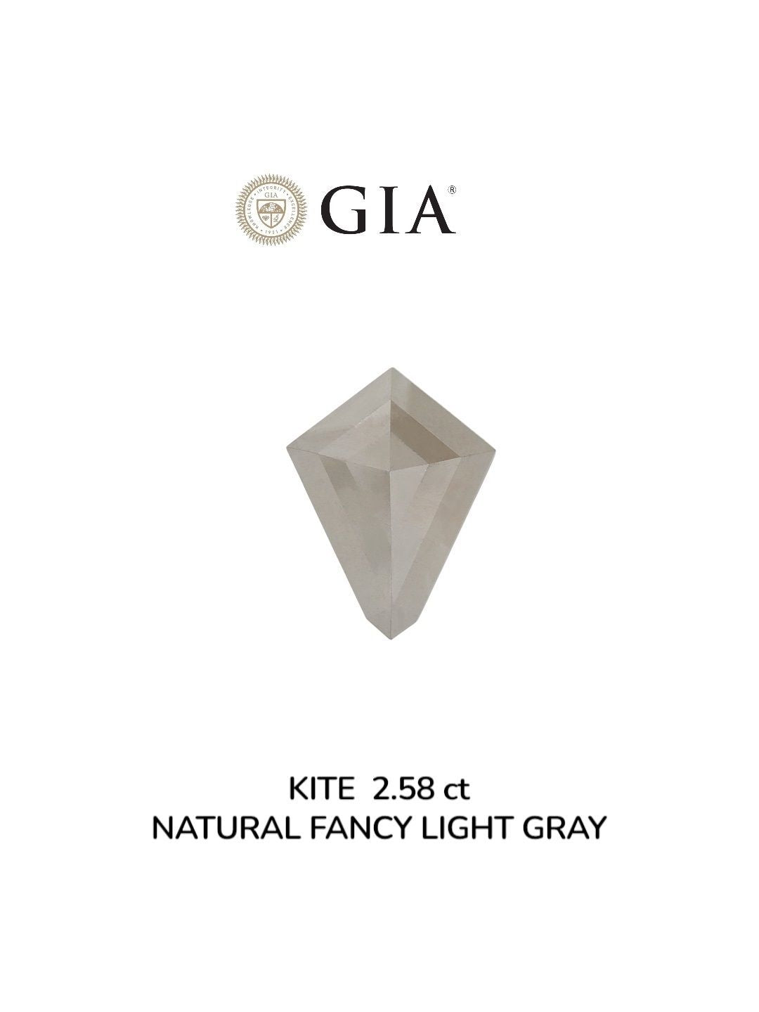 Kite Fancy Light Gray Natural Diamond 2.58ct loose diamond