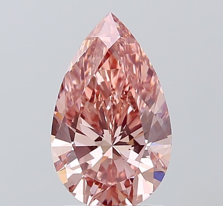 Pear Fancy Vivid Brownish Pink Lab-grown Diamond 1.82ct VVS2 loose diamond