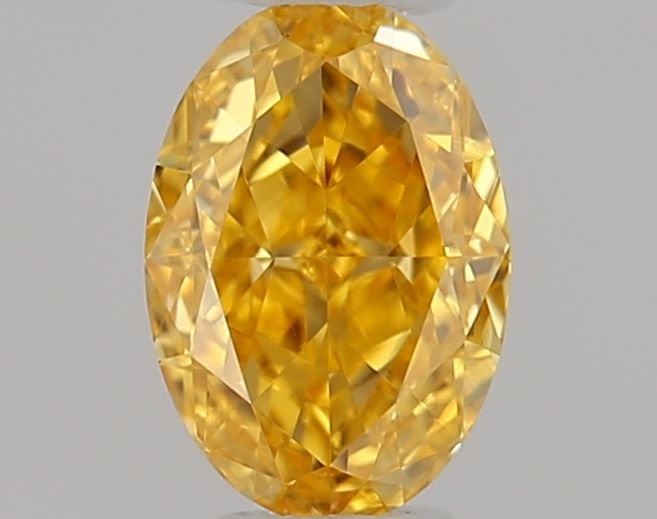Oval Fancy Vivid Yellow Orange Natural Diamond 0.18ct VS1 loose diamond