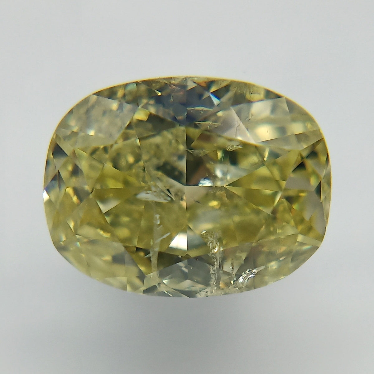 Cushion Fancy Greenish Yellow Natural Diamond 1.06ct loose diamond