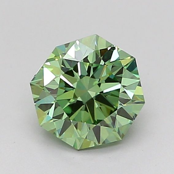 Octagonal Fancy Vivid Green Lab-grown Diamond 0.9ct VS1 loose diamond
