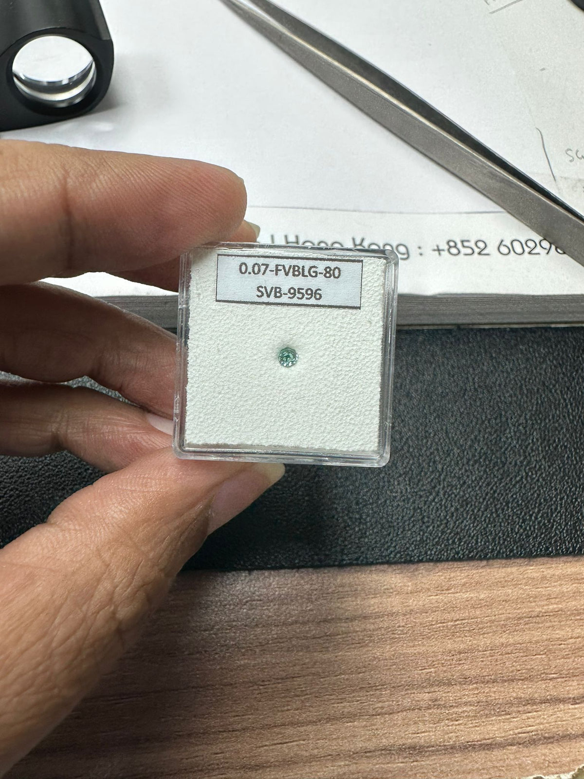 Octagonal Fancy Vivid Blueish Green Natural Diamond 0.07ct loose diamond