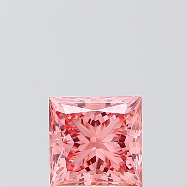 Princess Fancy Vivid Orangey Pink Lab-grown Diamond 1.04ct VVS2 loose diamond