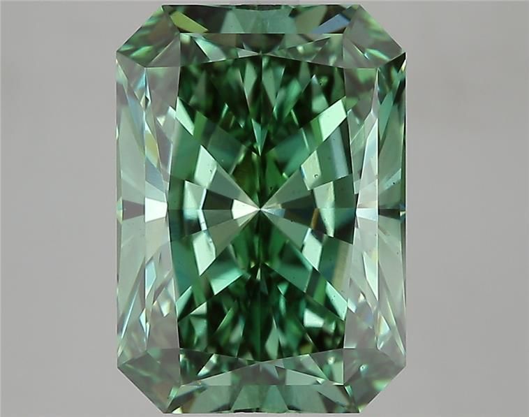 Radiant Fancy Vivid Green Lab-grown Diamond 5.37ct VS2 loose diamond