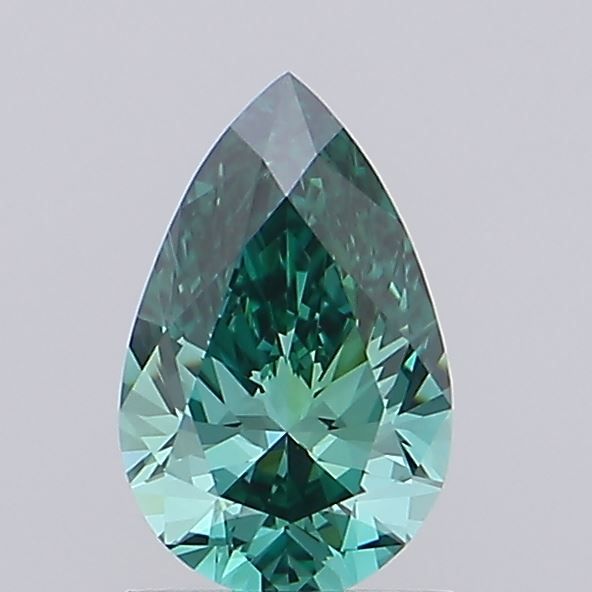 Pear Fancy Vivid Green Lab-grown Diamond 0.9ct VVS2 loose diamond