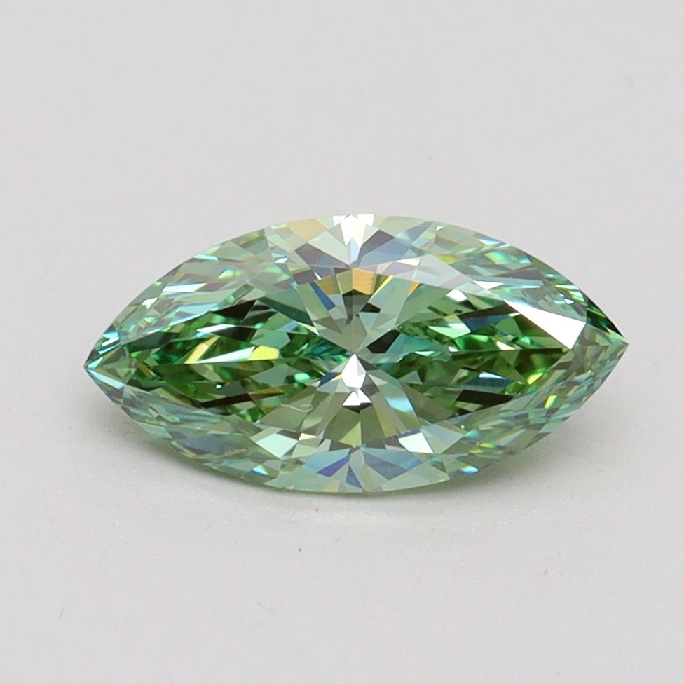 Marquise Fancy Vivid Green Lab-grown Diamond 1.11ct VVS2 loose diamond