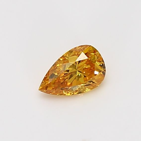 Pear Fancy Vivid Yellow Orange Natural Diamond 0.35ct I1 loose diamond
