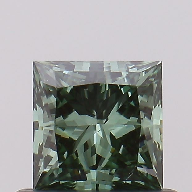 Princess Fancy Vivid Green Lab-grown Diamond 0.5ct VS2 loose diamond