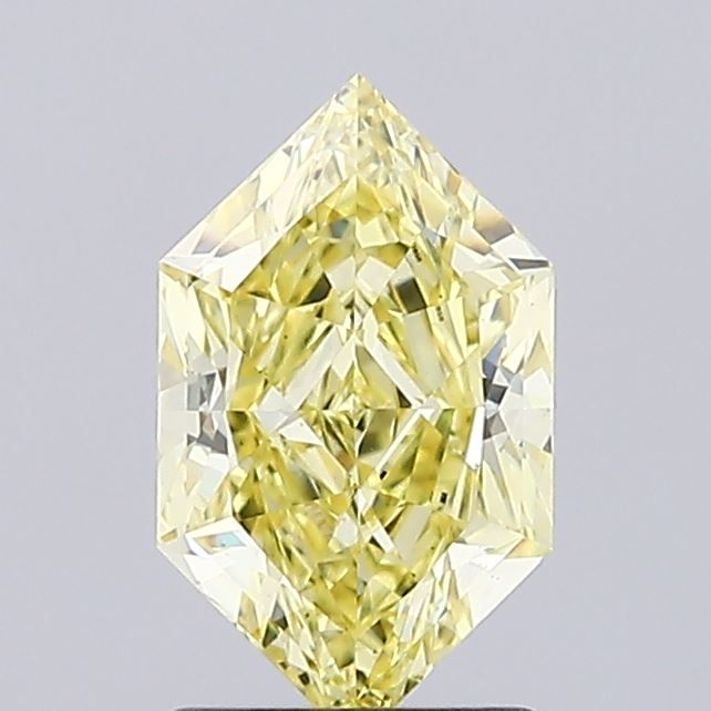 Hexagonal Fancy Yellow Lab-grown Diamond 1.52ct VS1 loose diamond