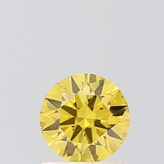 Round Fancy Vivid Yellow Lab-grown Diamond 0.61ct VS2 loose diamond