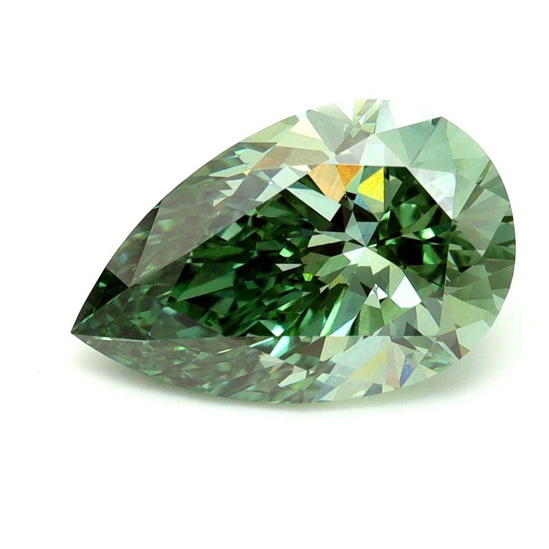 Pear Fancy Vivid Green Lab-grown Diamond 3.03ct VVS2 loose diamond