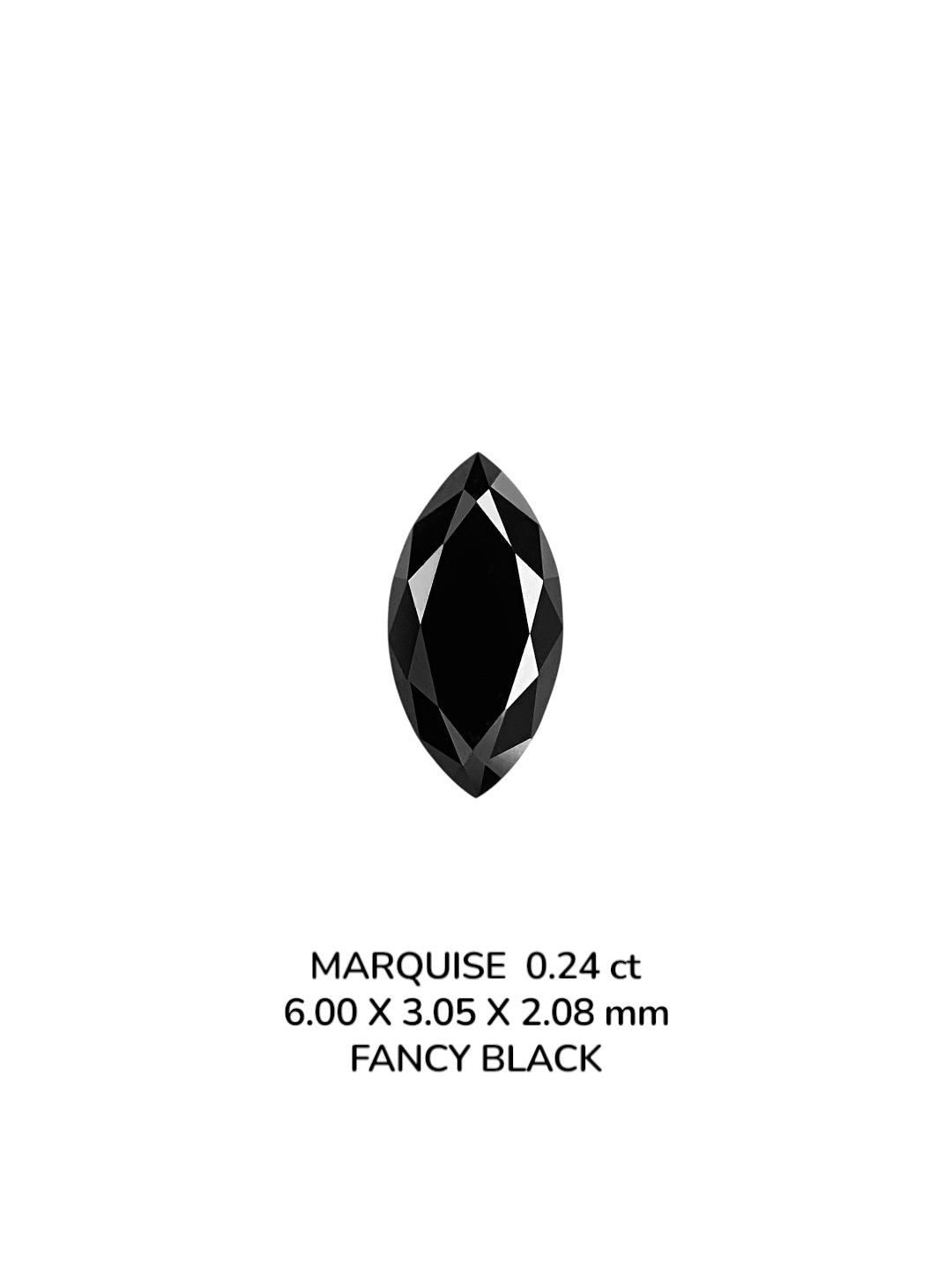 Marquise Fancy Black Natural Diamond 0.24ct VVS2 loose diamond