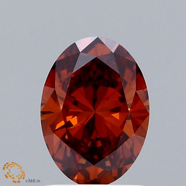 Oval Fancy Deep Orange Lab-grown Diamond 1.06ct VS1 loose diamond