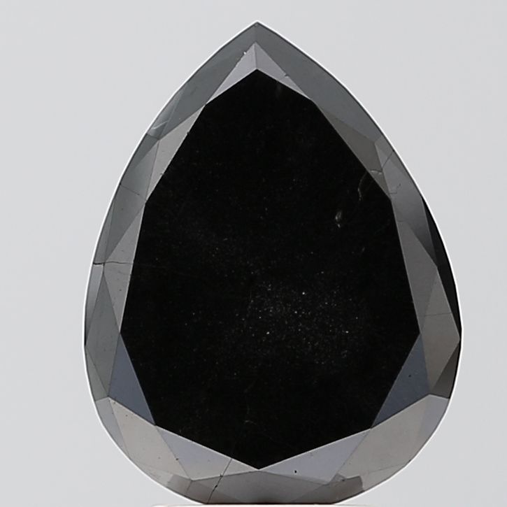 Pear Black Natural Diamond 2.98ct VS2 loose diamond