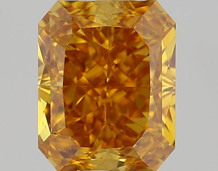 Radiant Fancy Vivid Yellow Yellow Orange Natural Diamond 0.71ct VS2 loose diamond